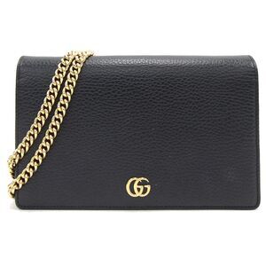 Gucci Shoulder Wallet GG Marmont Black Chain Shoulder